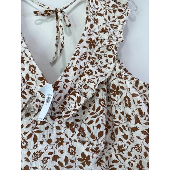 Old Navy Flutter Sleeve Babydoll Milkmaid Floral V-Neck Tie-Back Top Size XL NWT - Picture 5 of 10